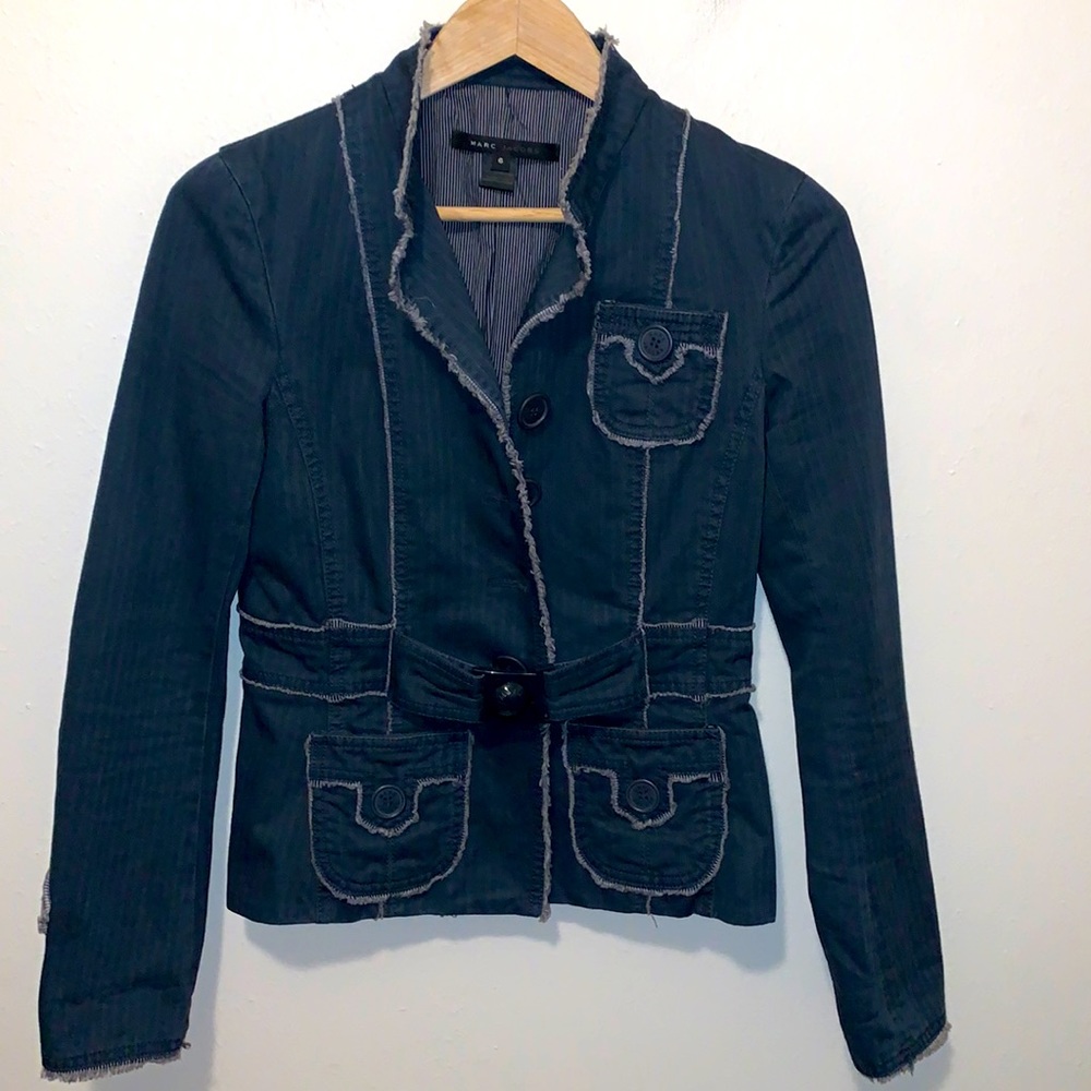 Marc Jacobs Blue Cotton Utility Style Jacket
